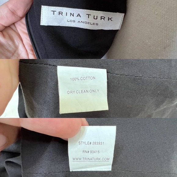 Trina Turk Black Halter Cotton Dress Appliqué Size Medium - Picture 9 of 12